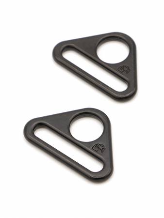 By Annie - Flat Triangle Rings set of 2 | 1" Black Metal