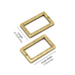 By Annie - Flat Rectangle Rings set of 2 | 1" Antique Brass