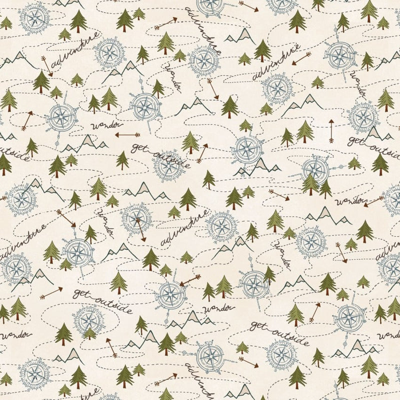 The Mountains Are Calling - Mixed Media Mountain Trail Cream | HEG3138-44