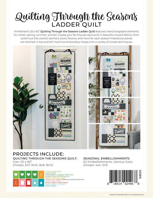 Kimberbell Designs | Quilting Through The Seasons Ladder Quilt - Machine Embroidery | KD815