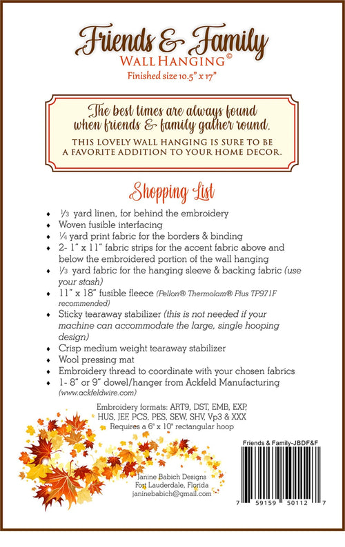 Janine Babich Designs - Friends & Family Wall Hanging | JBDF&F