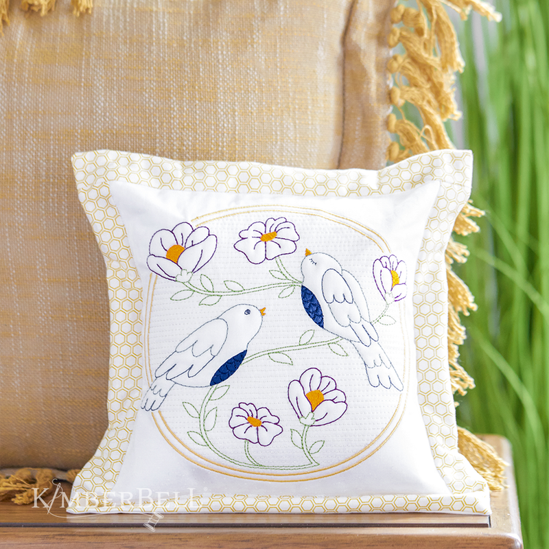 Kimberbell Digital Dealer Exclusive 2024 | August - Happy As A Lark Trapunto Pillow ***