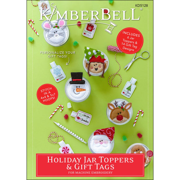 Kimberbell Designs |  Holiday Jar Toppers & Gift Tags - Machine Embroidery