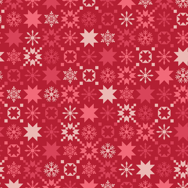 Quilty Little Christmas - Quilt Stars Red | MAS10577-R