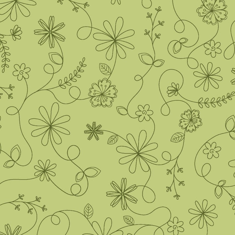 Kimberbell Basics - Swirl Floral Green | MAS8261-G