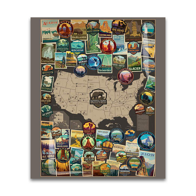 National Parks - USA Vertical Map Poster Panel | PD15090-PANEL
