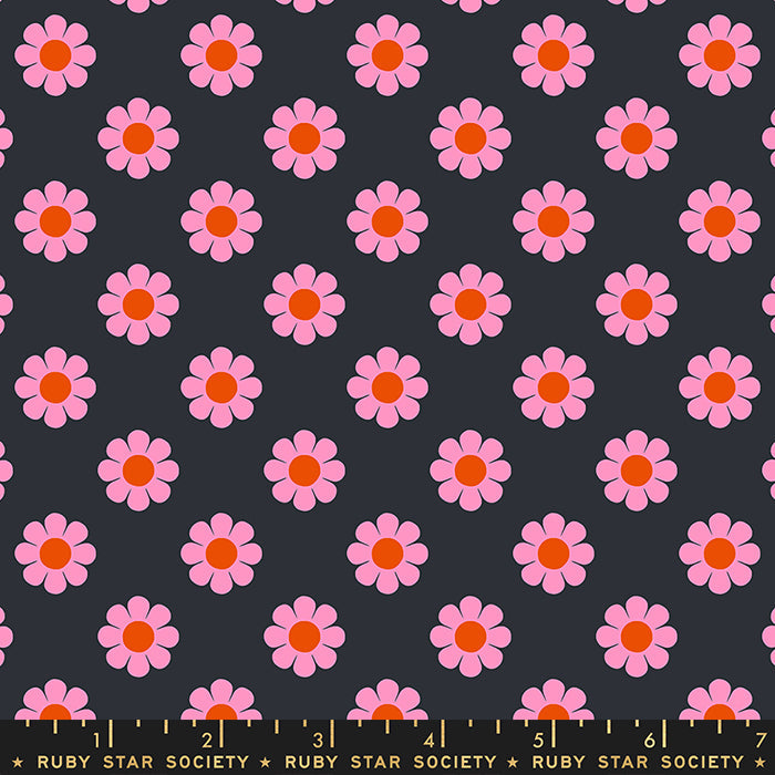 Meadow Star - Tiled Blooms Soft Black | RS4100-16
