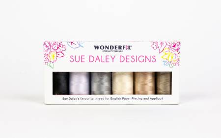 Wonderfil Decobob - 80wt Cottonized Polyester Thread | Sue Daley Neutral Collection 6pc Set