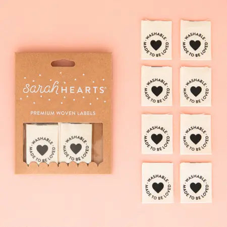Sarah Hearts | Washable Made to Be Loved Labels