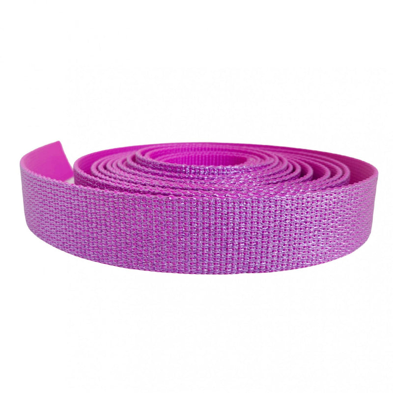 Sew Hungry Hippie | Glitter Webbing Hot Pink - 1.25" BTY