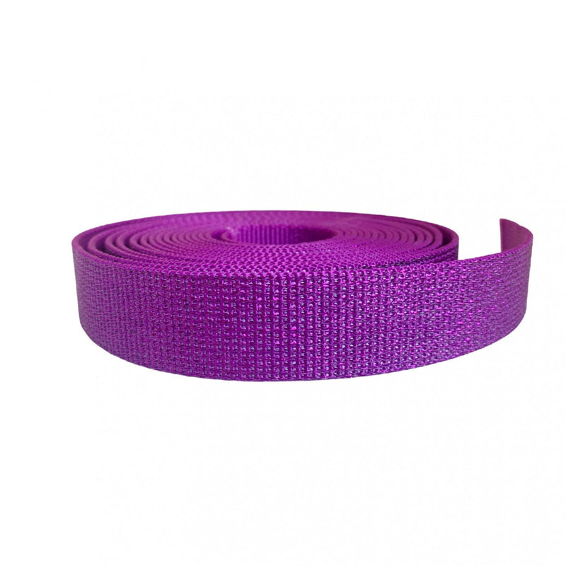 Sew Hungry Hippie | Glitter Webbing Purple - 1.25" BTY