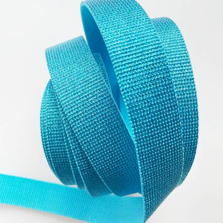 Sew Hungry Hippie | Glitter Webbing Turquoise - 1.25"