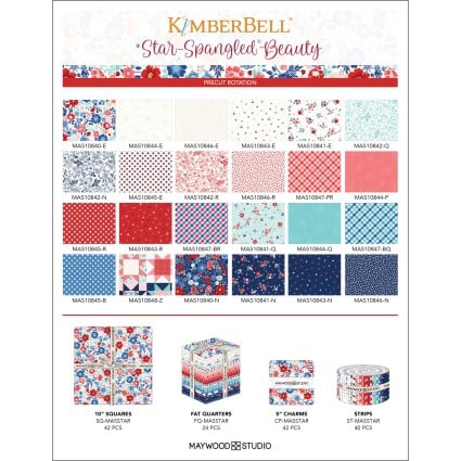 Kimberbell Designs - 10" Squares Star-Spangled Beauty | SQ-MASSTAR