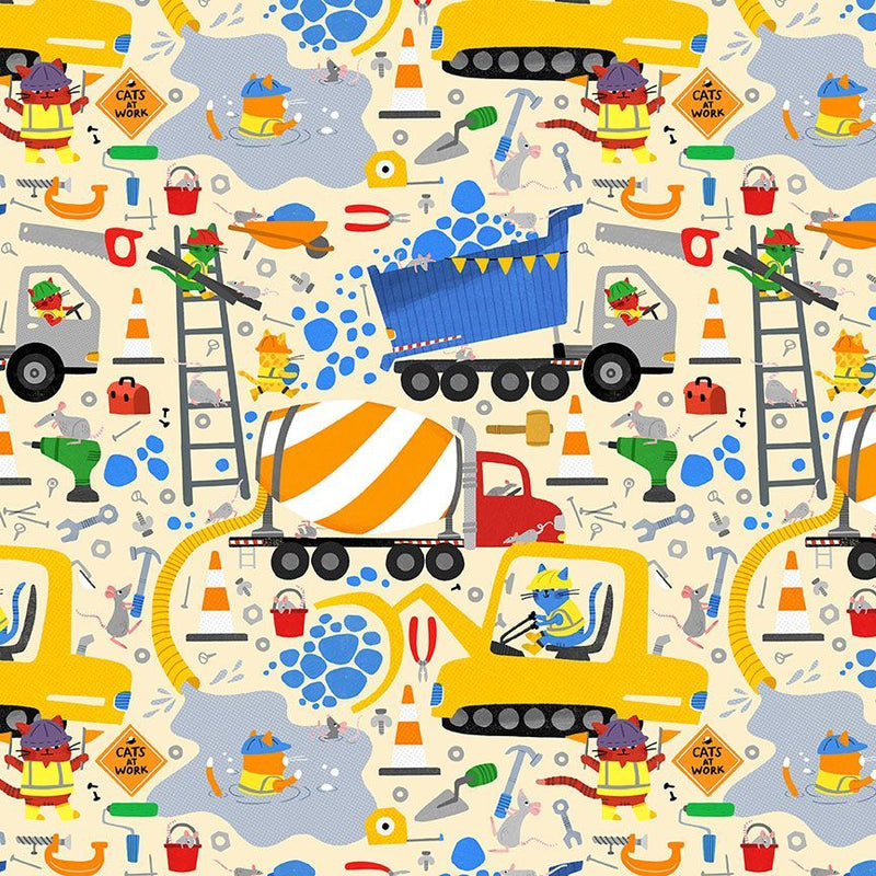 Cats at Work - Main Cream | STELLA-DLW3193