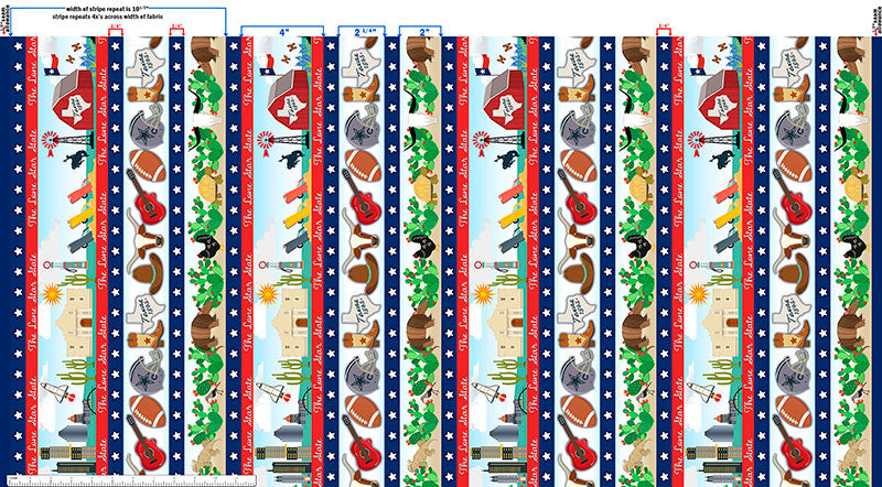 All Texas Shop Hop - Texas Decorative Stripe Multi | 2600-30087-X