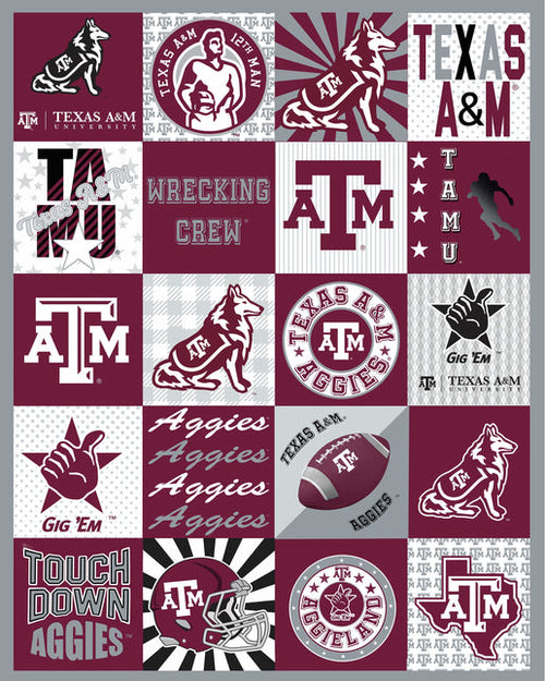 College Micro Minky - Texas A&M University T-Shirt Panel | TAM1362