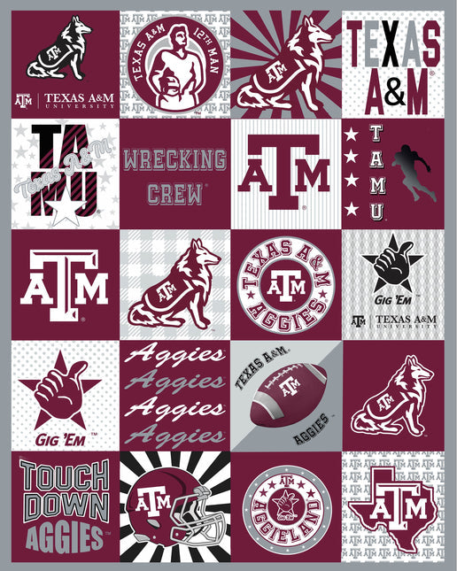 College Micro Minky - Texas A&M University T-Shirt Panel | TAM1362