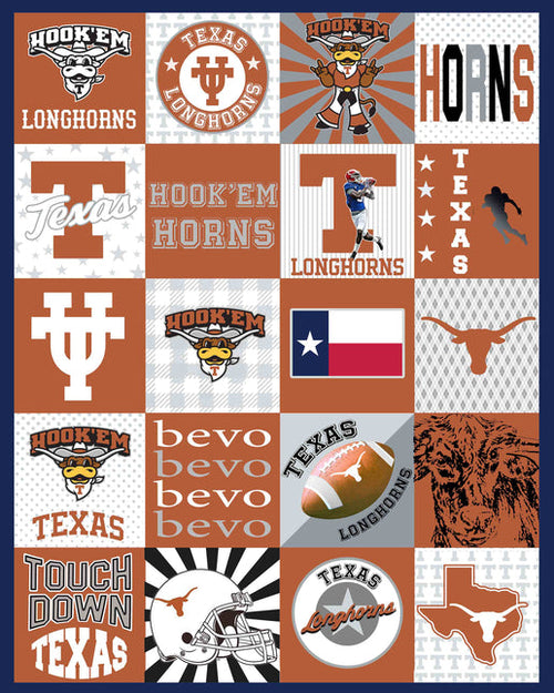 College Micro Minky - University of Texas T-Shirt Panel | TX1362