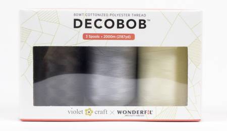 Wonderfil Decobob - 80wt Cottonized Polyester Thread | Violet Craft Collection 3pc Set