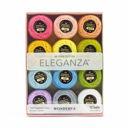 Wonderfil - Eleganza 8wt Perle Cotton | 12-Ball Set Pastels