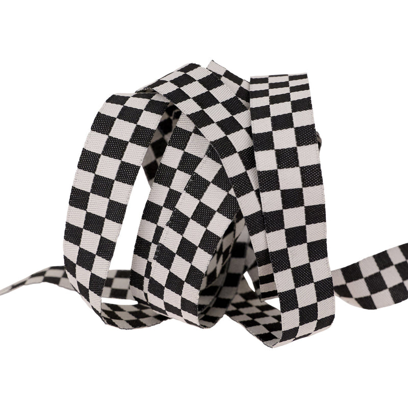 Renaissance Ribbons | Checker in Black 5/8"