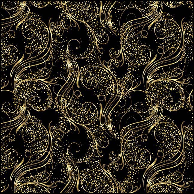 Jingle and Mingle Metallic - Golden Swirl Black | 2676M-99