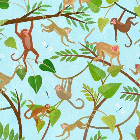 Jungle Menagerie - Five Little Monkeys | DDC12017-SKYX-D