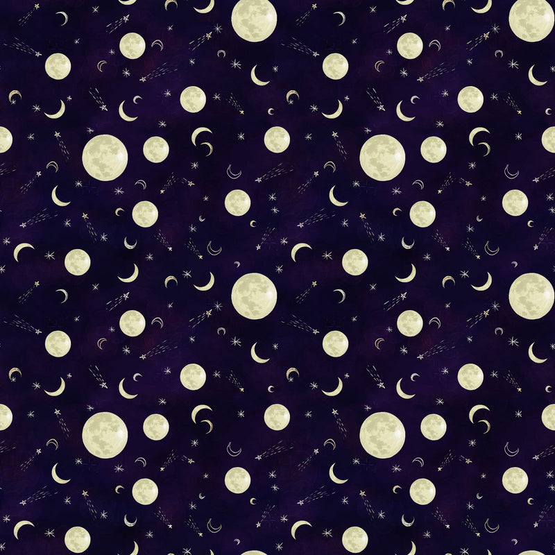 Midnight Rendezvous - Dark Purple Full and Crescent Moons | B-2902-59