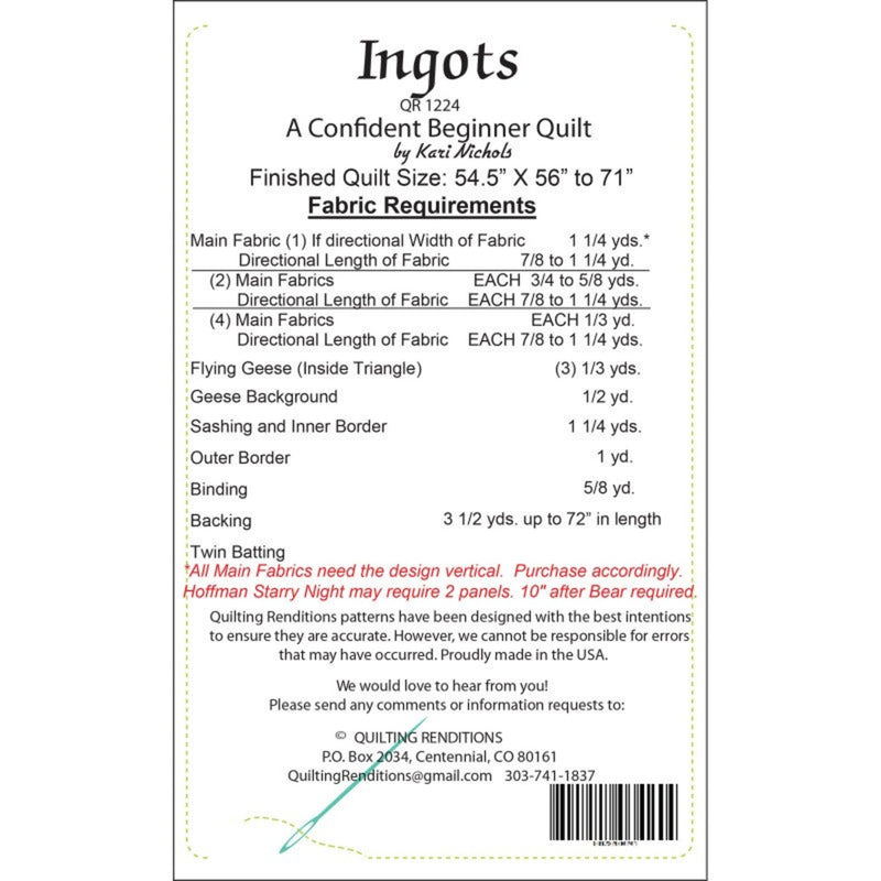 Ingots | Quilting Renditions