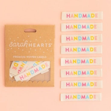 Sarah Hearts | Colorful Handmade Labels - 8 pack