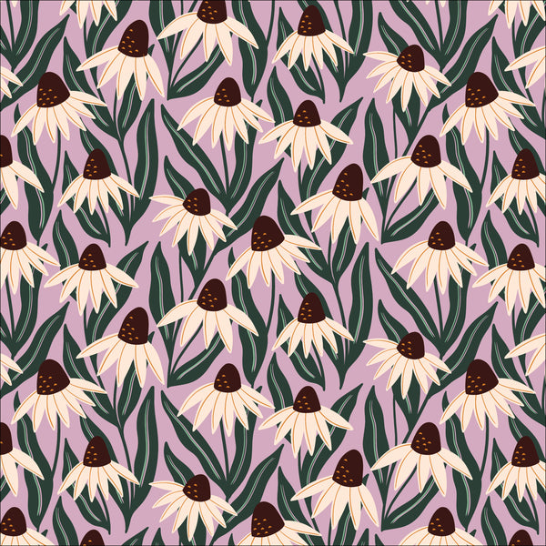 Blooming Revelry - Purple Coneflowers Organic Cotton | 227320