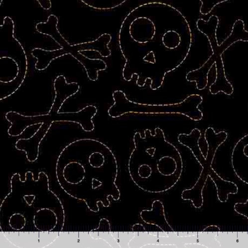 Creepin' It Real - Stitched Skulls Black | 2600-30391-J