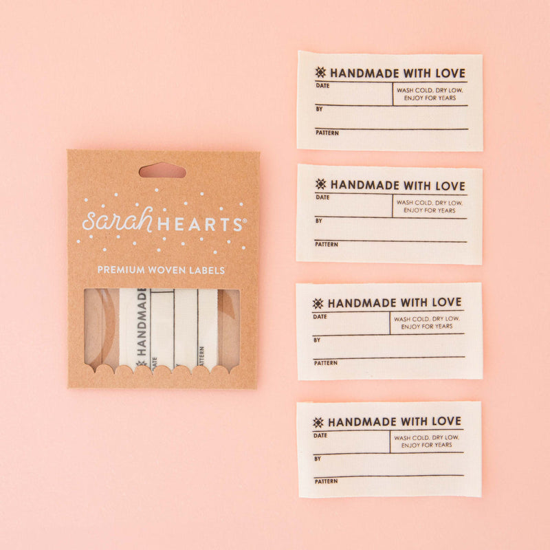 Sarah Hearts | Quilt Info Large Labels - 4 pack