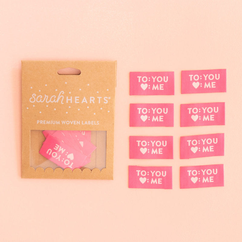 Sarah Hearts | To: You, Love: Me Pink Labels - 8 pack