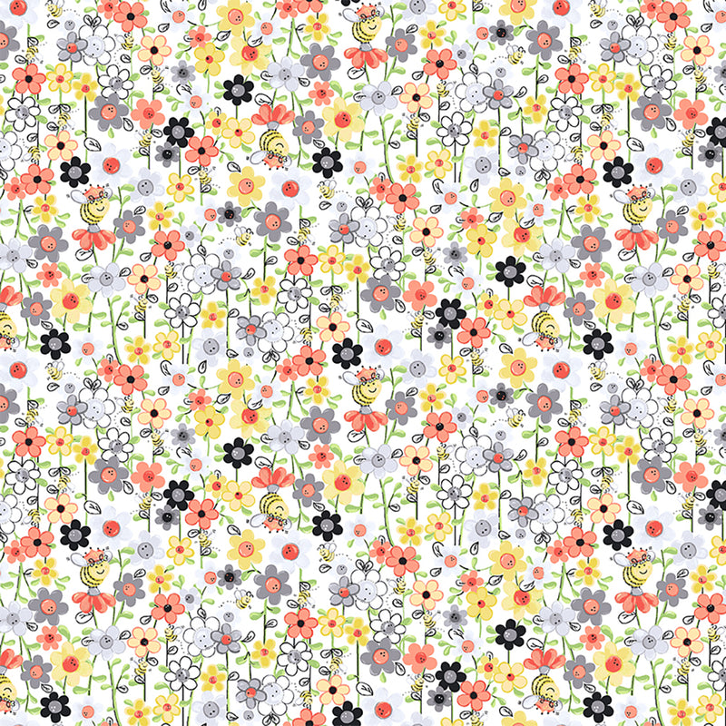 Sweet Bees - White Bee Floral | SB20363-100