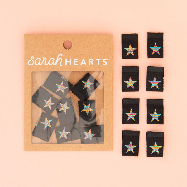 Sarah Hearts | Metallic Rainbow Star Labels