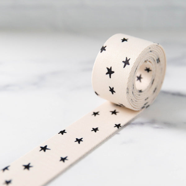 Stitch Supply Starry Webbing | Natural/Black - 1.5"