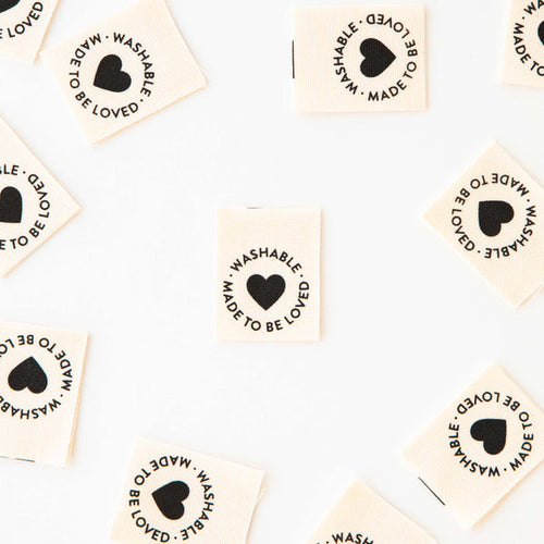 Sarah Hearts | Washable Made to Be Loved Labels