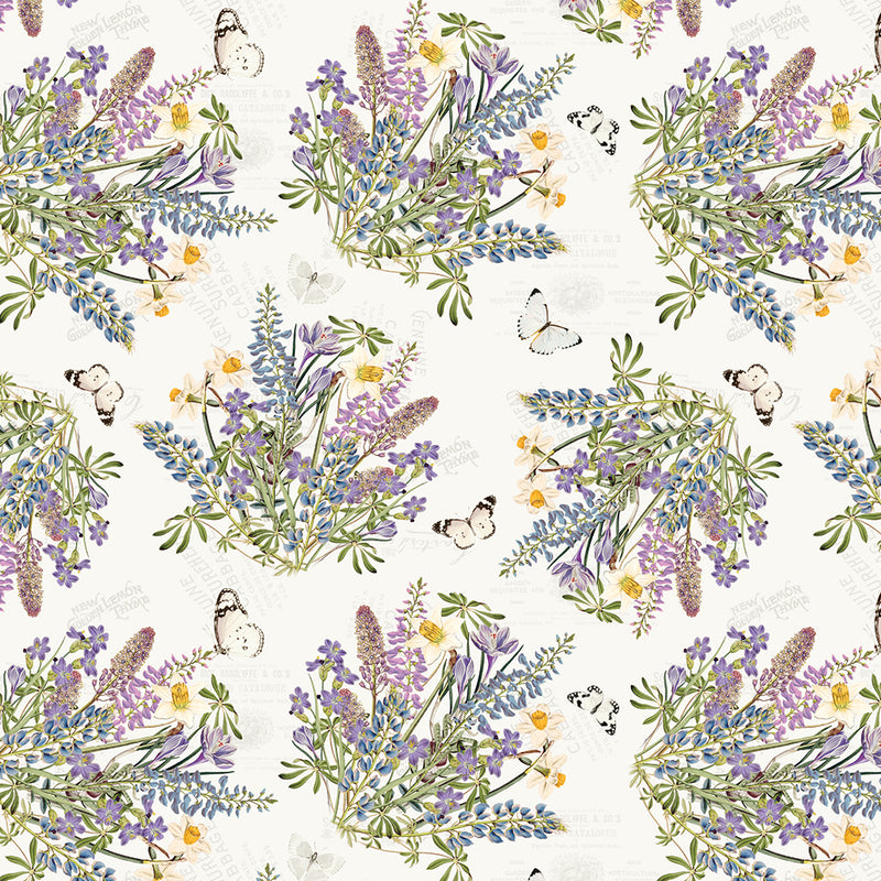 Spring Garden - Digital Bouquets Light Cream | CLTY4362-2