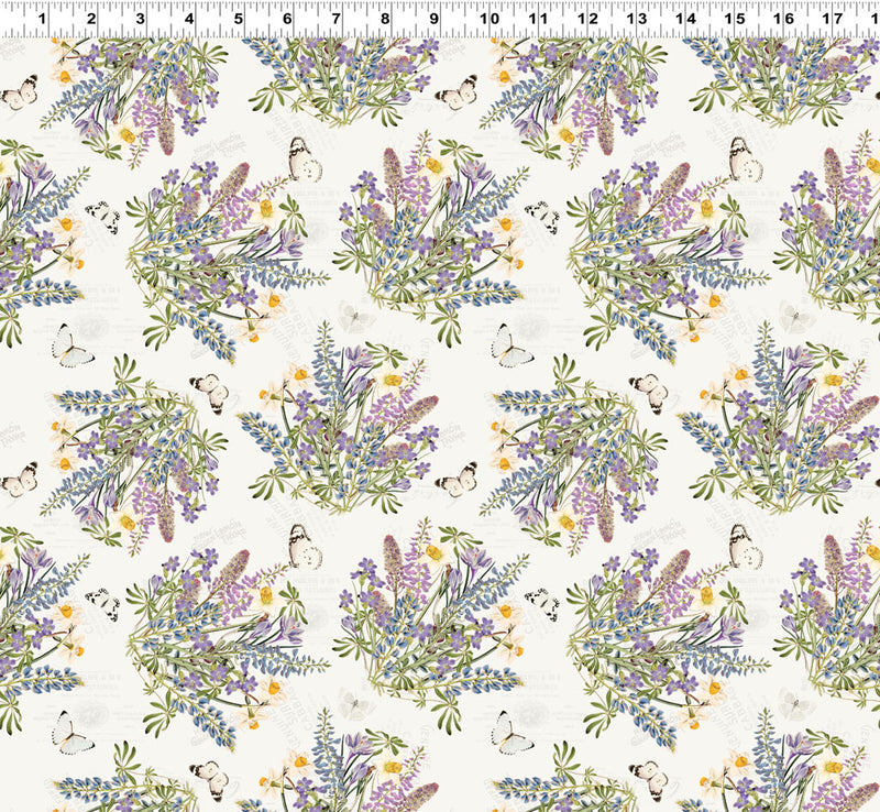 Spring Garden - Digital Bouquets Light Cream | CLTY4362-2