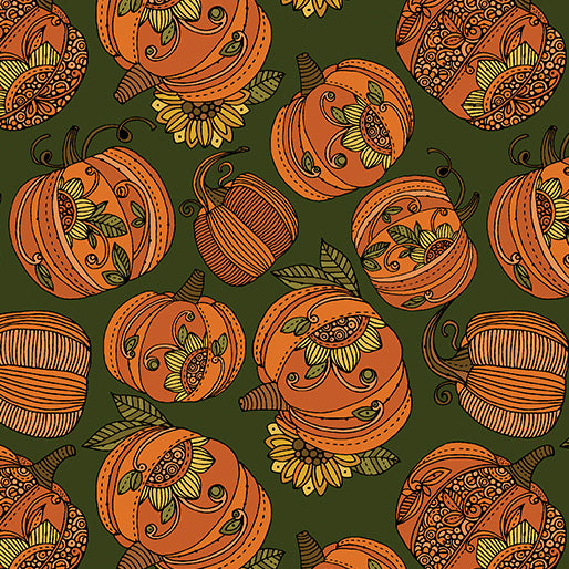 Pumpkin and Spice - Pumpkin Toss Dark Green | 13436-45