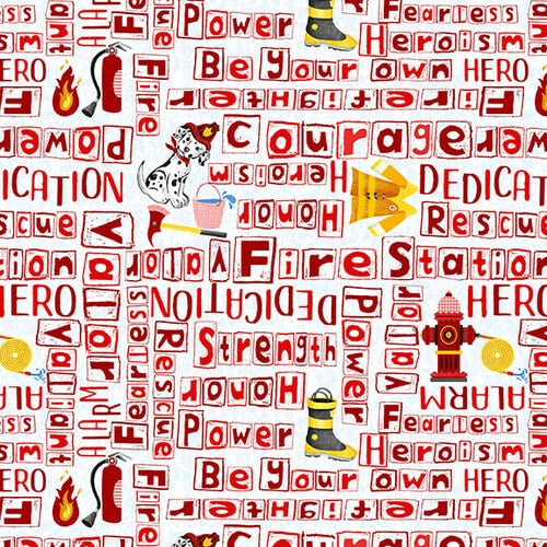 Everyday Heroes - Firefighter Words Red | 1345-88 ***