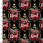 Mistletoe and Metallic - Noel Ornaments on Black | 19548-BLK