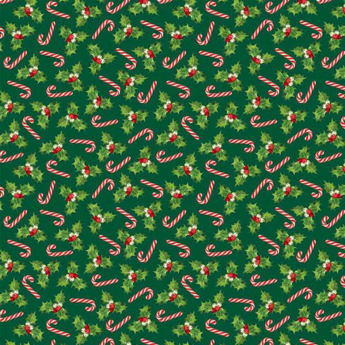 Peppermint Candy - Candy Canes & Holly Pine Multi | 24627-78