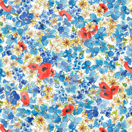 Longhorns - Watercolor Floral Blue | 1649-28078-B