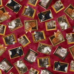Literary Kitties - Framed Kitties Brick Red | 1649-28237-R ***