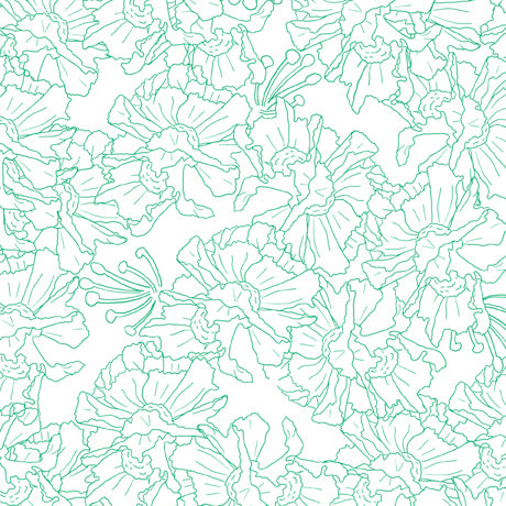 Matilija Poppy - Linear Floral Blender White | 1649-28703-Z