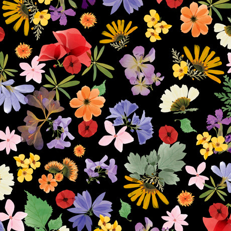 Wildflowers - Tossed Flowers Black | 1649-28769-J