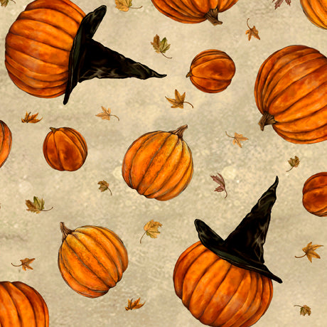 All Hallow's Eve - Tossed Pumpkins Ecru | 1649-28802-E