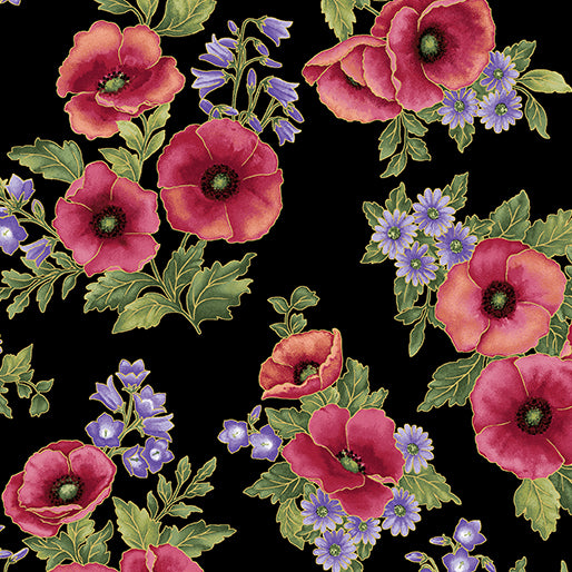 Amazing Poppies - Panache Bouquet Black/Multi | 0622M-12